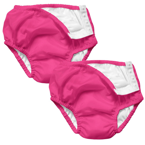 iPlay by Green Sprouts Snap Reusable Absorbent Swim Diaper/Nappy-Hot Pink
