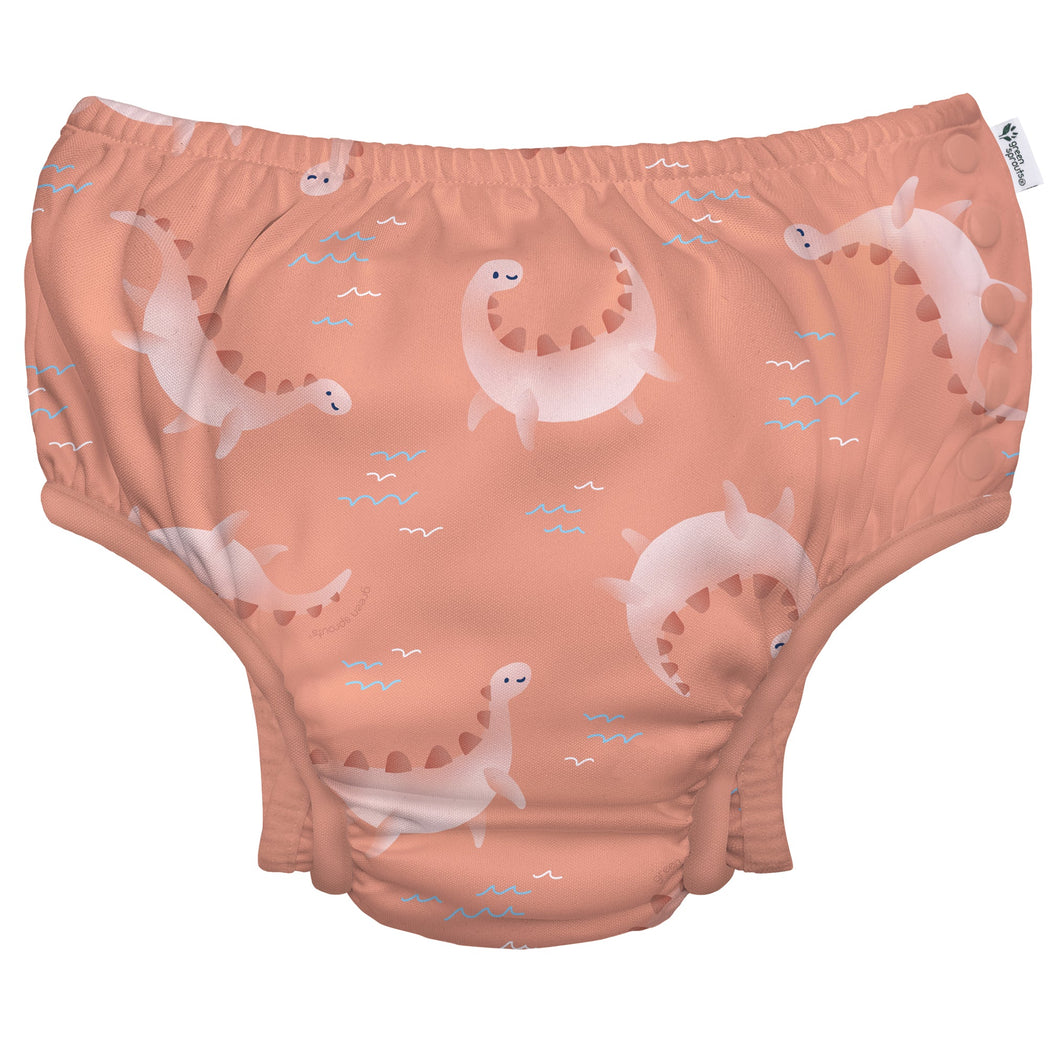 Eco Snap Swim Nappy-Coral Dino
