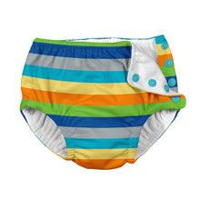 Load image into Gallery viewer, Mix &amp; Match Snap Reusable Absorbent Swimsuit Diaper-Gray Multistripe