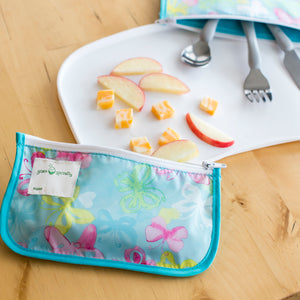Reusable Snack Bags (2 pack)-Aqua Butterflies Set-6 mo+