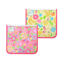 Load image into Gallery viewer, Reusable Insulated Sandwich Bags (2 pack)-Pink Flower Field Set