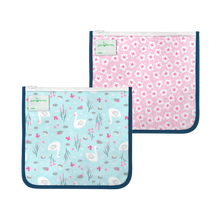 Load image into Gallery viewer, Reusable Insulated Sandwich Bags (2 pack)-Aqua Swan Set-6 mo+