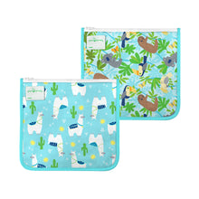 Load image into Gallery viewer, Reusable Insulated Sandwich Bags (2 pack)-Aqua Llamas Set-6 mo+
