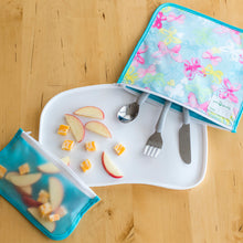 Load image into Gallery viewer, Reusable Insulated Sandwich Bags (2 pack)-Aqua Butterflies Set-6 mo+