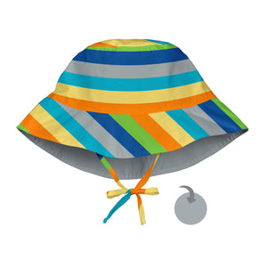 Mix & Match Reversible Bucket Sun Protection Hat-Grey Multistripe