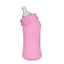 Load image into Gallery viewer, Baby Bottle made from Glass w Silicone Cover-8oz-Pink-0mo+