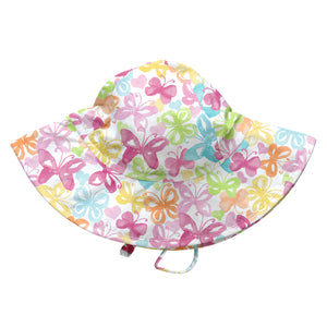 Tropical Brim Sun Protection Hat-White Butterfly