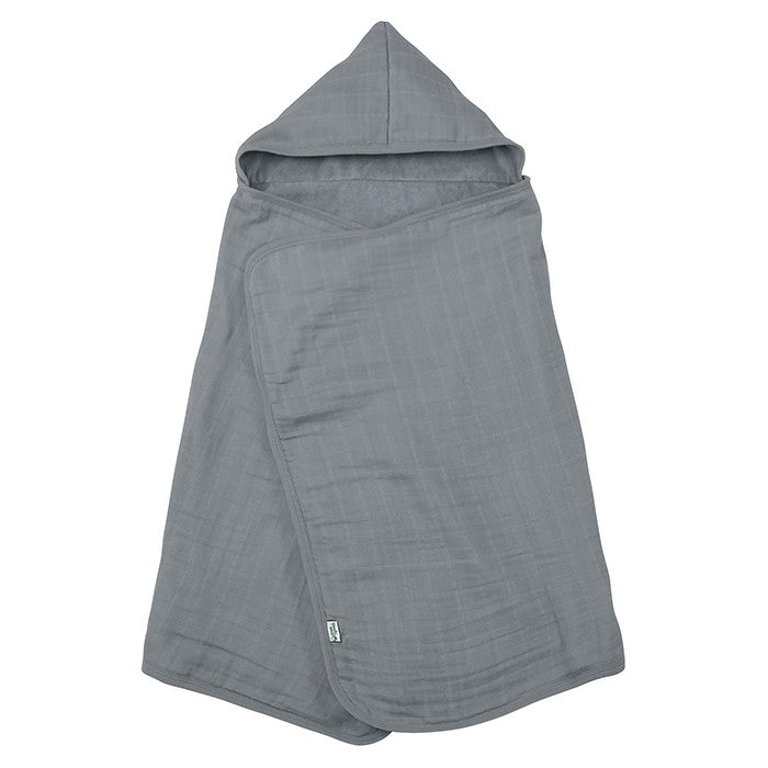 Muslin Hooded Towel made from Organic Cotton-Gray-0mo/4yr