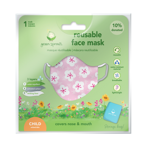Reusable Face Mask Child-Pink Blossoms