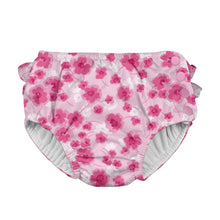 Load image into Gallery viewer, Fun Ruffle Snap Reusable Absorbent Swimsuit Diaper-Light Pink Poppy