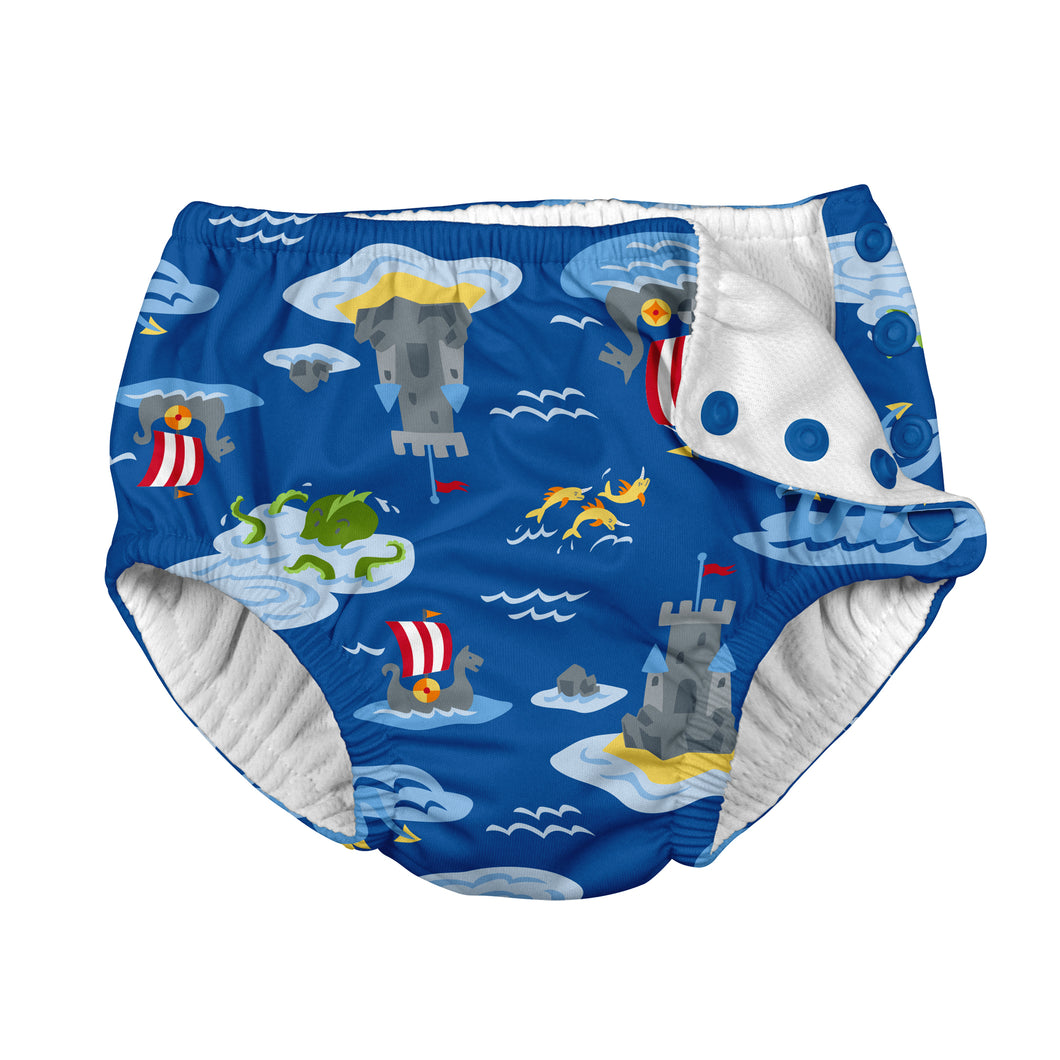 Mix & Match Snap Reusable Absorbent Swimsuit Diaper-Royal Viking Sea