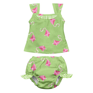 Mod Ultimate Swim Diaper 2pc Tankini Set - Lime Kite