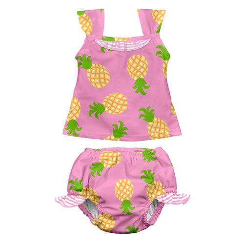 Mod Ultimate Swim Diaper 2pc Tankini Set - Light Pink Pineapple