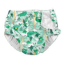 Load image into Gallery viewer, Snap Reusable Absorbent Swimsuit Diaper-Green Tropical Jungle