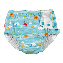 Load image into Gallery viewer, Fun Snap Reusable Absorbent Swimsuit Diaper-Light Aqua Sea Friends