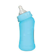 Load image into Gallery viewer, Baby Bottle made from Glass w Silicone Cover-8oz-Aqua-0mo+