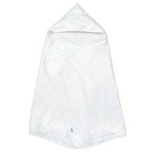 Load image into Gallery viewer, Muslin Hooded Towel made from Organic Cotton-White-0mo/4yr
