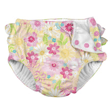 Load image into Gallery viewer, Ruffle Snap Reusable Absorbent Swimsuit Diaper-Yellow Watercolor Floral