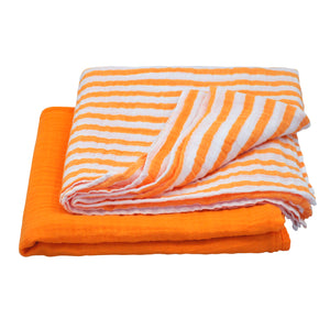 Muslin Swaddle Blanket made from Organic Cotton - Orange
