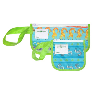 Reusable Snack Bags (2 pack)-Green Safari