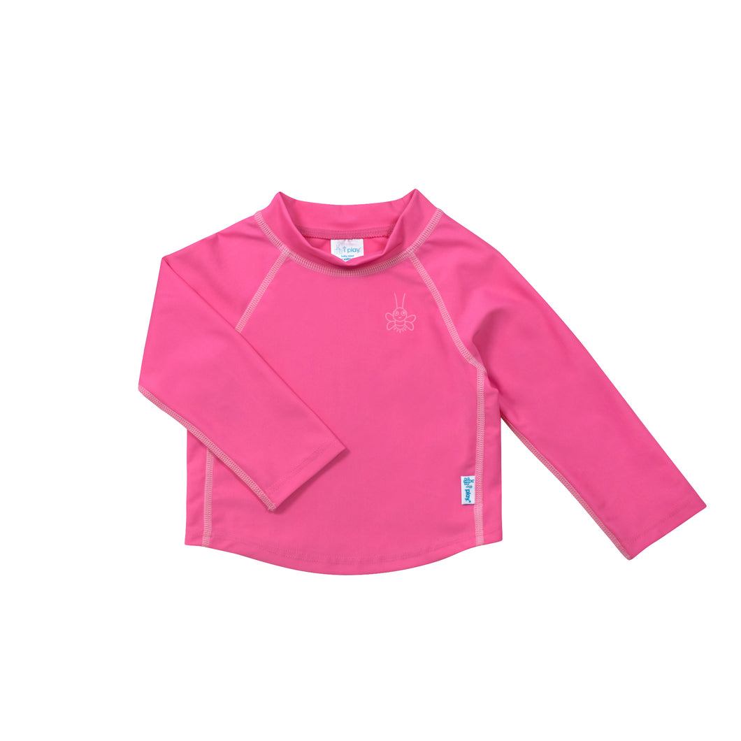 Long Sleeve Rashguard Shirt-Hot Pink