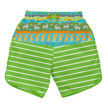 Load image into Gallery viewer, Mix &amp; Match Board Shorts w/Built-in Reusable Absorbent Swim Diaper-Green Safari