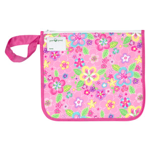 Reusable Insulated Snack Bag-Pink Flower Field