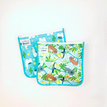 Load image into Gallery viewer, Reusable Insulated Sandwich Bags (2 pack)-Aqua Llamas Set-6 mo+