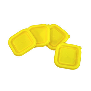 Replacement Lids for Fresh Baby Food Cubes (4pk)-Yellow