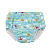 Load image into Gallery viewer, Fun Snap Reusable Absorbent Swimsuit Diaper-Light Aqua Sea Friends