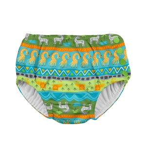 Mix & Match Snap Reusable Absorbent Swimsuit Diaper-Green Safari
