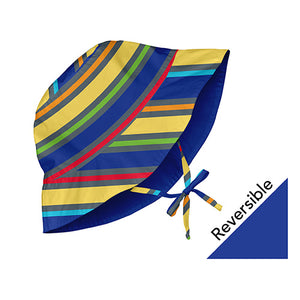 Mix and Match Reversible Bucket Sun Protection Hat - Royal Multistripe