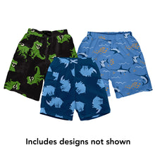 Load image into Gallery viewer, Assorted Boy Print Trunks w/Built-in Reusable Absorbent Swim Diaper (3pk)