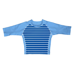 Classic Three-quarter Sleeve Rashguard Shirt-Royal Stripe