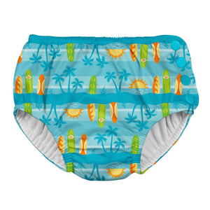 Snap Reusable Absorbent Swimsuit Diaper-Aqua Surfboard Sunset