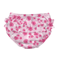 Load image into Gallery viewer, Fun Ruffle Snap Reusable Absorbent Swimsuit Diaper-Light Pink Poppy