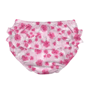 Fun Ruffle Snap Reusable Absorbent Swimsuit Diaper-Light Pink Poppy