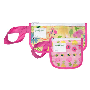 Reusable Snack Bags (2 pack)-Pink Bee Floral