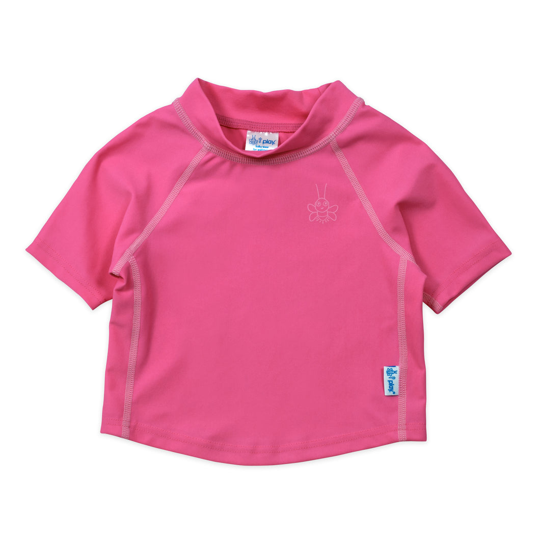 Short Sleeve Rashguard Shirt-Hot Pink