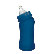Load image into Gallery viewer, Baby Bottle made from Glass w Silicone Cover-8oz-Navy-0mo+