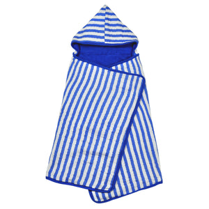 Muslin Hooded Towel made from Organic Cotton-Blue-0mo/4yr