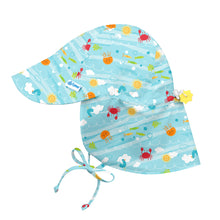 Load image into Gallery viewer, Flap Sun Protection Hat-Light Aqua Sea Friends