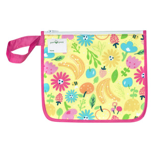 Reusable Insulated Snack Bag-Pink Bee Floral