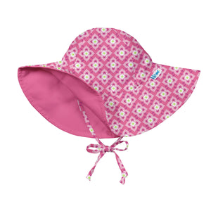Mix & Match Reversible Brim Sun Protection Hat-Hot Pink Diamond Flower