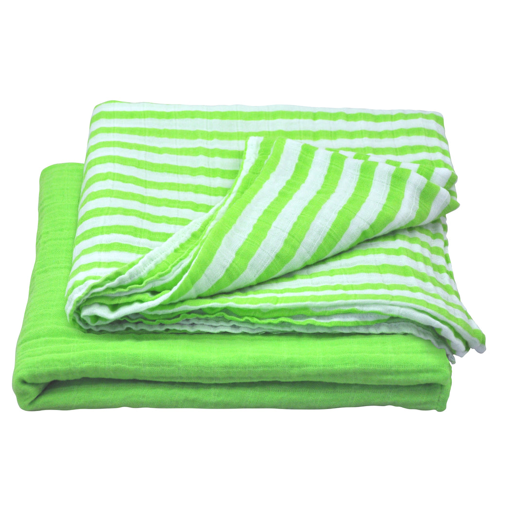 Muslin Swaddle Blanket made from Organic Cotton - Green