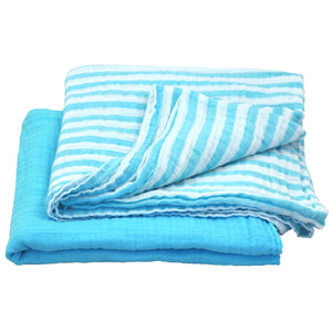 Muslin Swaddle Blanket made from Organic Cotton - Aqua