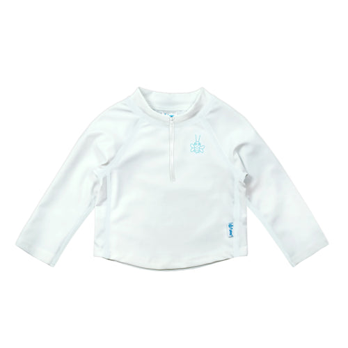 Long Sleeve Zip Rashguard Shirt-White