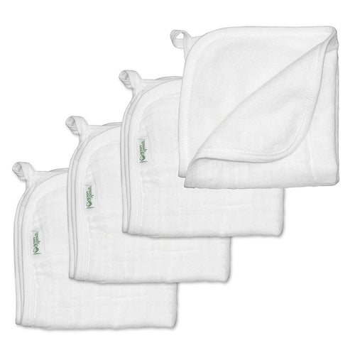 Muslin Washcloths made from Organic Cotton (4pk)-White Set-11